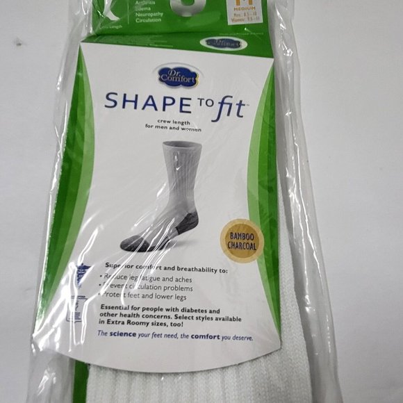Dr. Comfort Other - New Dr. Comfort Diabetic Crew Socks -‎ White Medium